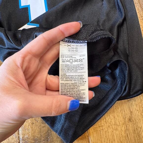 Carolina Panthers Cam Newton On Field Jersey Youth L 10/12 Black NFL - Picture 6 of 6